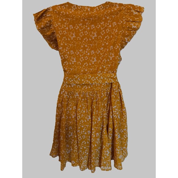 Cleobella Zia Cassia Yellow Organic Cotton Button Front Belted Mini Dress Sz, M - Picture 4 of 5
